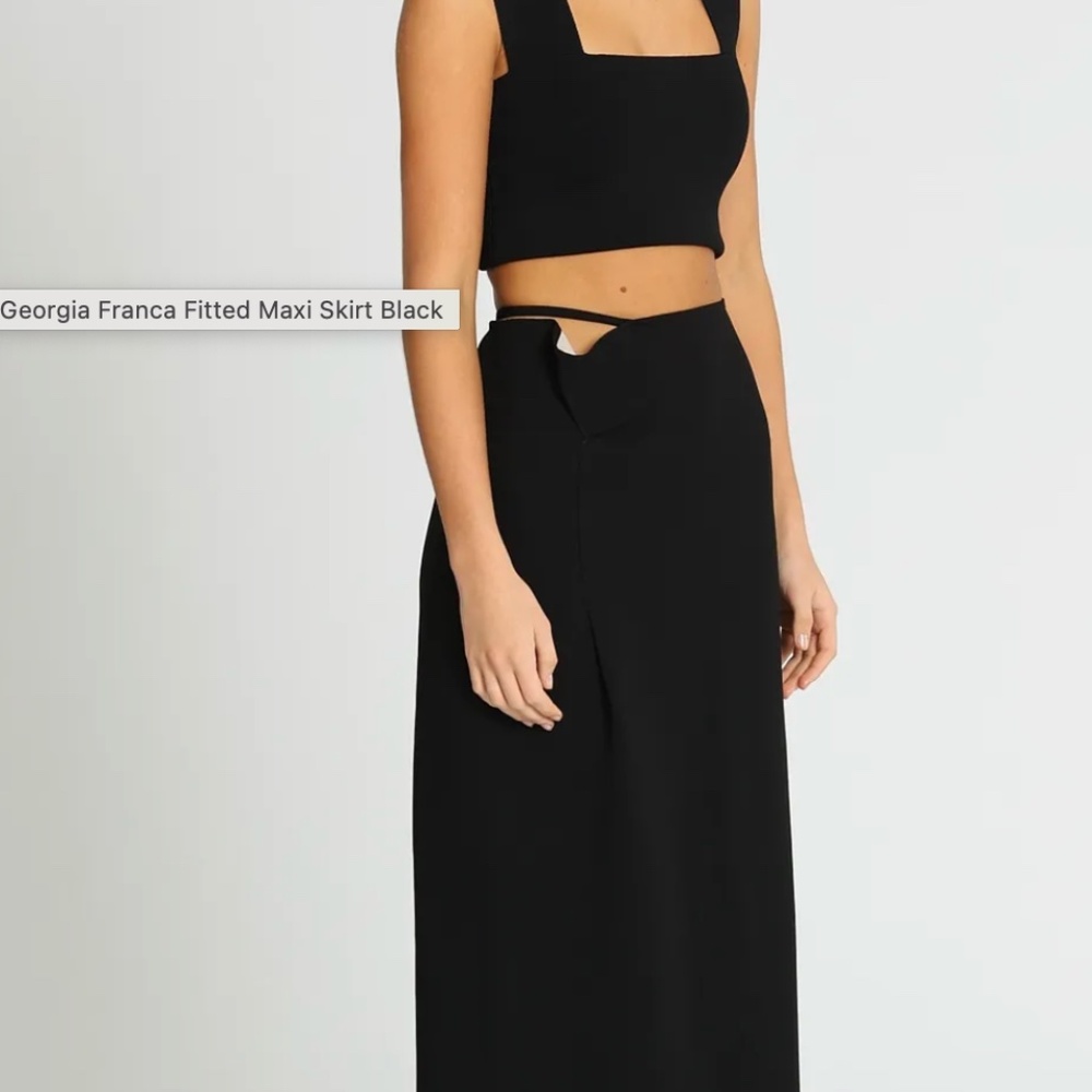 NWT Paris Georgia Franca Cutout Crepe Fitted Skirt - Picture 2 of 8